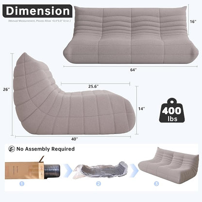 WHGBJA Bean Bag Chairs for Adults, BeanBag Reading Chair Memory Foam Couch - Image 2