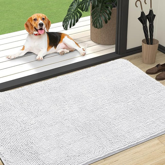 OLANLY Dog Door Mat for Muddy Paws 47x32, Super Absorbent Chenille Mud Mat | by OLANLY