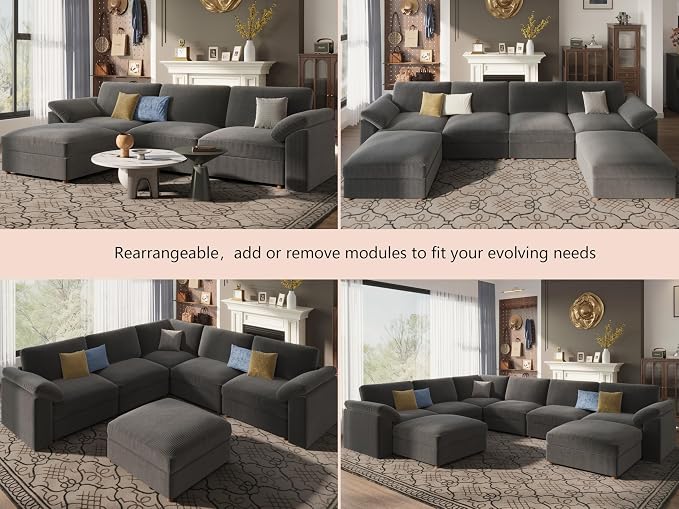 EASE MOOSE Oversized Sectional Modular Sofa, Large L Shape Sectional Couch Wide - Image 7