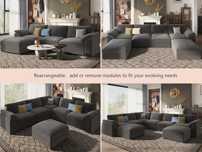 EASE MOOSE Comfty 2 Seat Couch, FSC Certified Modern Deep Seat Sectional Modular - Image 6