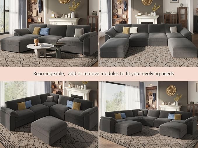 EASE MOOSE Oversized Sectional Modular Sofa, Large U Shape Sectional Couch Wide - Image 7