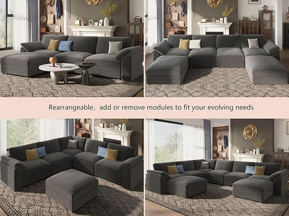 EASE MOOSE Oversized Sectional Modular Sofa, Large U Shape Sectional Couch Wide - Image 7