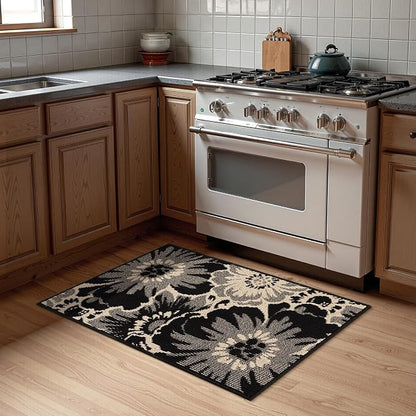 Findosom Washable Runner Rug 2x3, Non Slip High-Low Textured Floral Small - Image 9