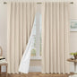 100% Blackout Linen Curtains 84 Inch by LAMIT