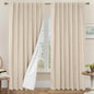 95 Inch 100% Blackout Linen Curtains 2 Panels by LAMIT