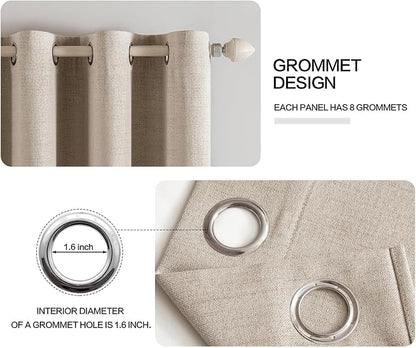 MIULEE 100% Blackout Linen Curtains - Image 4