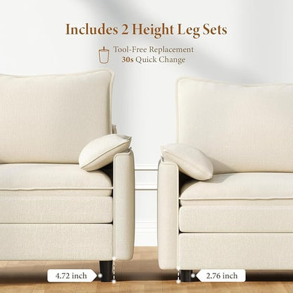 Vesgantti 74" Loveseat Sofa for Living Room, Comfy Cloud Couch Deep Seat - Image 3