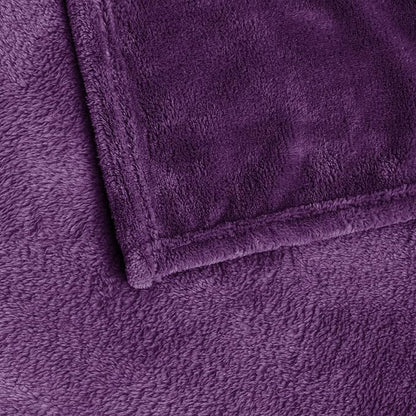 BEDELITE Fleece Blanket Soft Plush Queen Size Bed Blanket Purple 90"x90" | - Image 7
