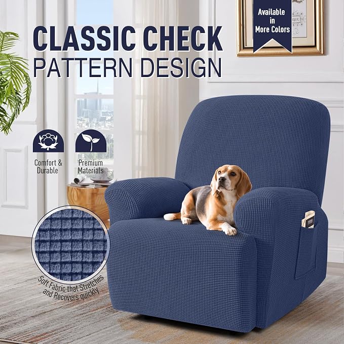 TAOCOCO Recliner Cover 4-Pieces, Recliner Stretch Sofa Slipcover, Recliner - Image 2