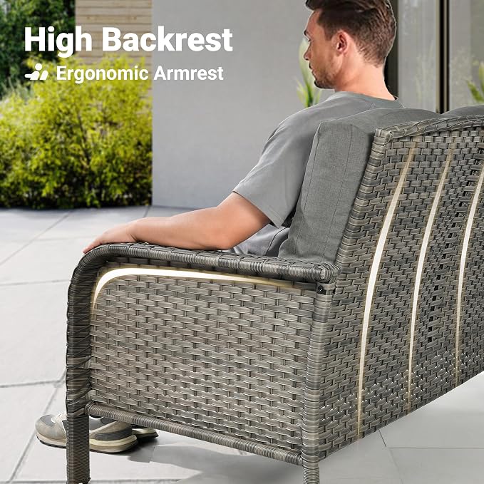 ovios 7-Piece Patio Furniture Set, Outdoor Wicker Sofa - Image 5