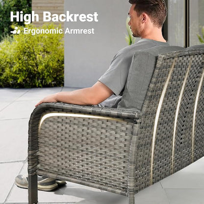 ovios 7-Piece Patio Furniture Set, Outdoor Wicker Sofa - Image 5