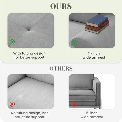GRUSIGN 108'' Modular Sectional Boneless Couch, Tufted Cloud Sectional Couches - Image 6