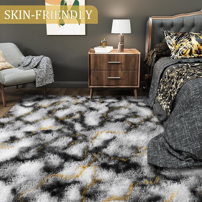LOCHAS 5x8 Area Rugs Fluffy Living Room Carpets - Image 4