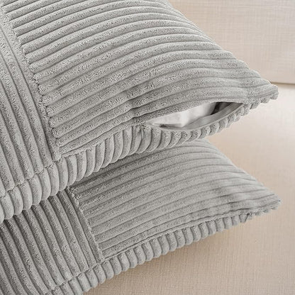 Fancy Homi 2 Packs Grey Long Lumbar Decorative Throw Pillow Covers 12x24 Inch - Image 4
