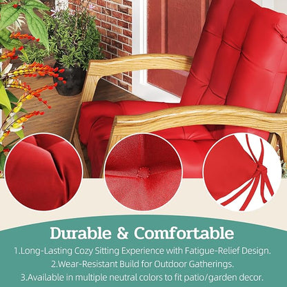Outdoor Chair Cushions Set of 2, High Back Soft Seat Pad - Image 5