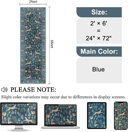 DUKINO 2x6 Runner Rug, Washable Animal Kitchen Rugs Non Slip, Low Pile - Image 2