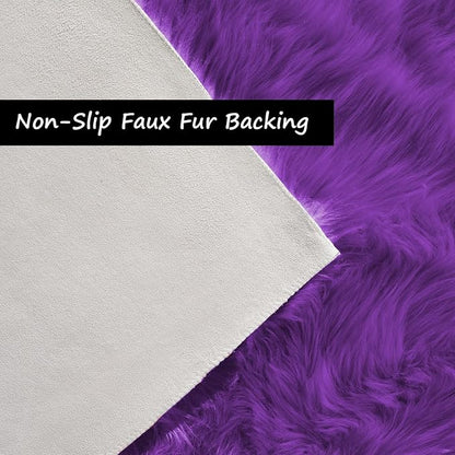 Goolela Purple Fluffy Sheepskin Rug 4x6 - Image 5