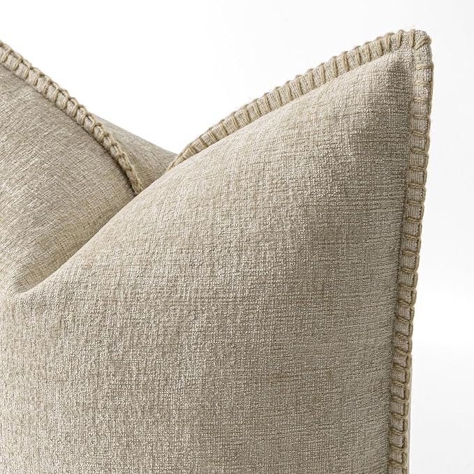 MIULEE Decorative Couch Throw Pillow Covers 20x20 Inch Light Taupe 2 Pack | - Image 2