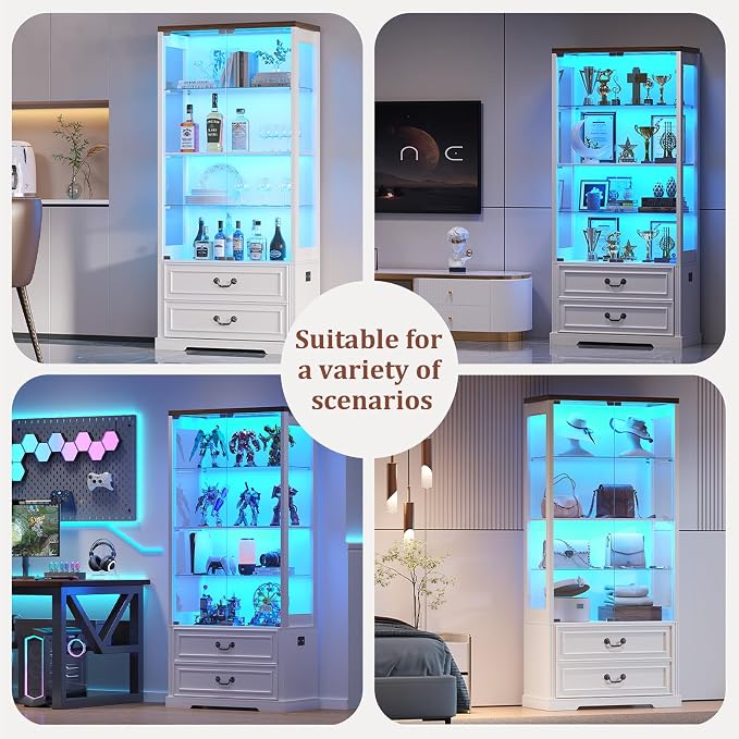 TAGELIER 67" Tall Display Cabinet - Image 8