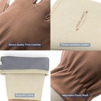HANDLANDY Long Gardening Gloves for Men & Women, Thorn Proof Rose Pruning Gloves Leather Gauntlets Garden Glove Yard Work Glove (Medium, Brown)
