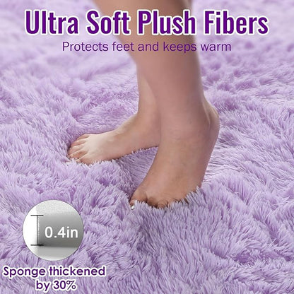 Fluffy Purple Rug 4x6 Ft, Shaggy Furry Rugs - Image 3