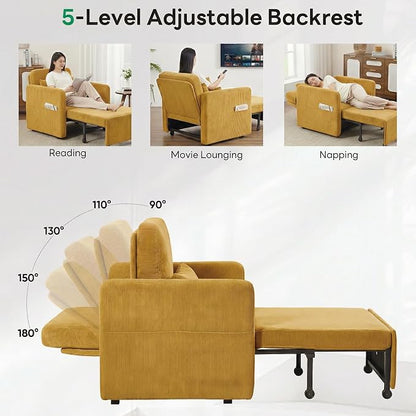 Iroomy 5-Level Adjustable Convertible Sleeper Chair Set of 2, 3-in-1 87'' Long - Image 4