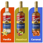 Summer Syrup Variety 3 Pack: Vanilla, Caramel & Hazelnut - Italian Soda Flavors with 3 Jimoco Pump Dispensers