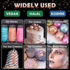 NiHome Edible Food-Grade Glitter Powder Glimmer Luster Dust Metallic Fancy Food Decorating Sprinkle Glimmery Dust for Drink Wine Beverage Cake Bakery Vegan Allergen-Free (Rose Gold, 0.35oz/10g)