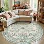 PLHXFR Round Area Rug Living Room: 8 ft Floral Washable Carpet Green Beige | by PLHXFRSoftAreaRugs