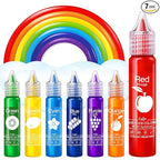 Food Coloring Set - Rainbow Edible Food Color Dye for Baking, Cake Decorating, Royal Icing, Cookie, Fondant and Macaron - 7 x 15g Food Grade Liquid Food Coloring Kit for DIY Slime and Crafts Making