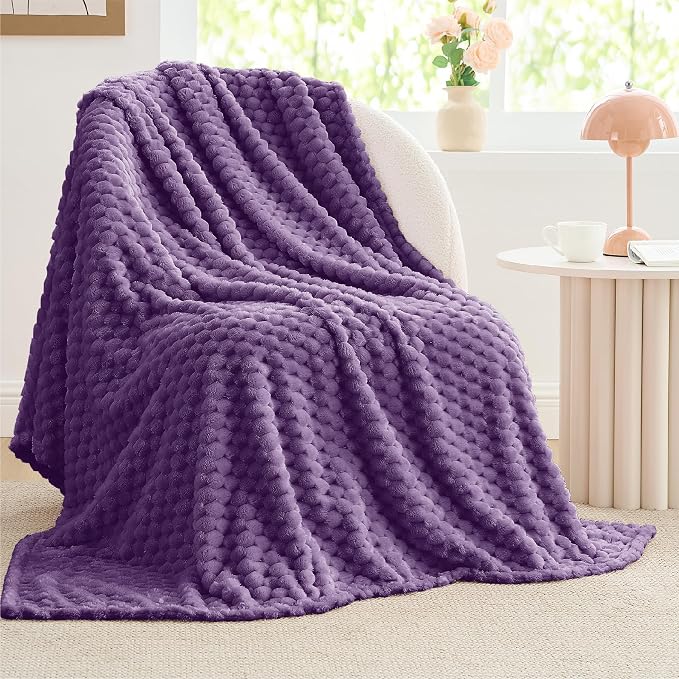 BEDELITE Purple Twin Blanket for Couch, Soft Cozy Gifts for Women, 60 * 80 | 3D - Image 2