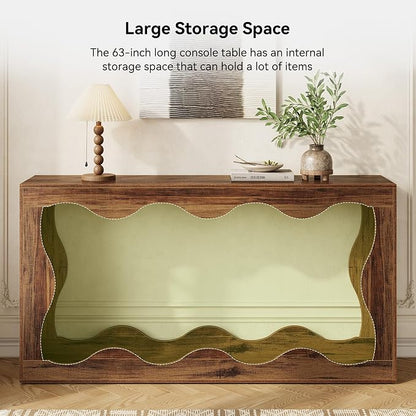 LITTLE TREE 63-Inch Entryway Table, Chic Design, Farmhouse Sofa Table Behind - Image 6