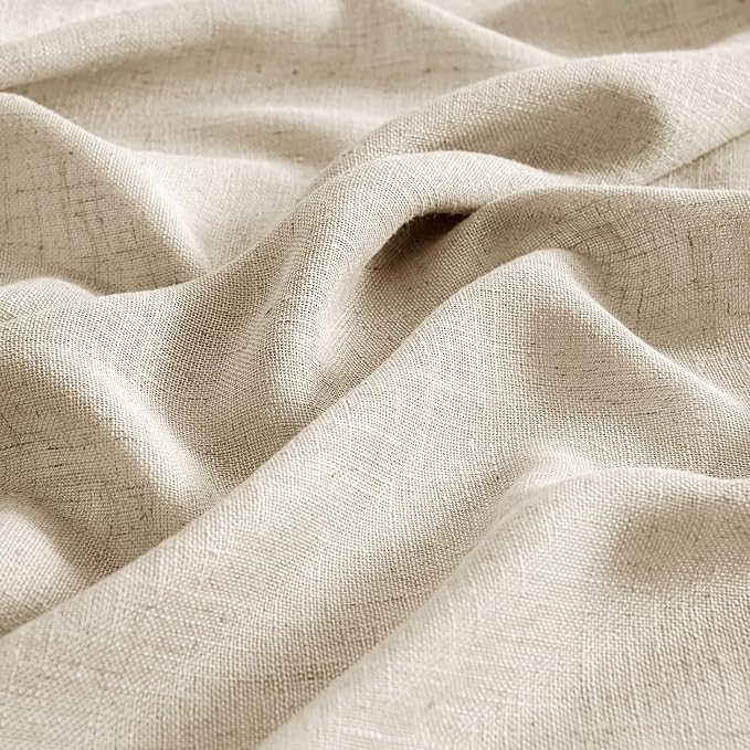 MIULEE Light Taupe Linen Curtains 52x72 Inch Length - Image 4