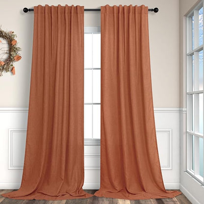 Pitalk Terracotta Curtains 84 Inches Long by Pitalk