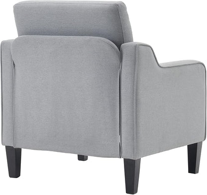 VINGLI Mid Century Modern Accent Chair, Light Grey Fabric Accent Chairs - Image 7