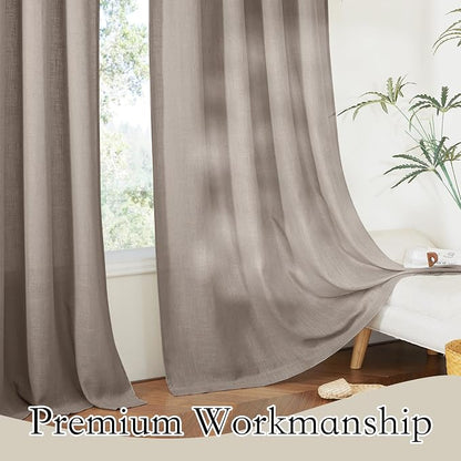 RYB HOME Linen Semi Sheer Curtains - Image 5