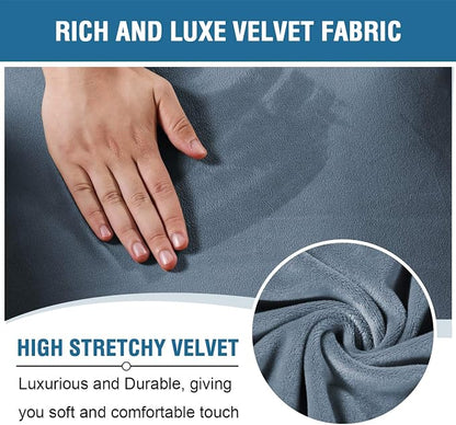 H.VERSAILTEX Velvet Stretch Recliner Couch Covers 6-Pieces Recliner Loveseat - Image 3