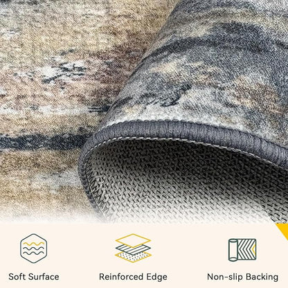 RELEANY Washable 9'x12' Abstract Area Rug - Image 4