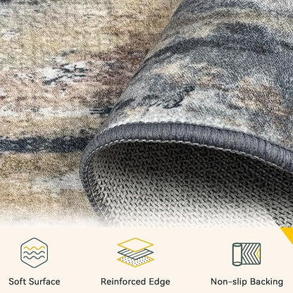 RELEANY Washable 6'x9' Abstract Area Rug - Image 4