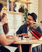70 Oz Thermal Coffee Carafe for keeping hot, 2 PCS Airpot dispenser, Insulated Stainless Steel Vacuum Thermal Pot for Coffee, Hot Water,Keep Hot 12 Hours (black+red)