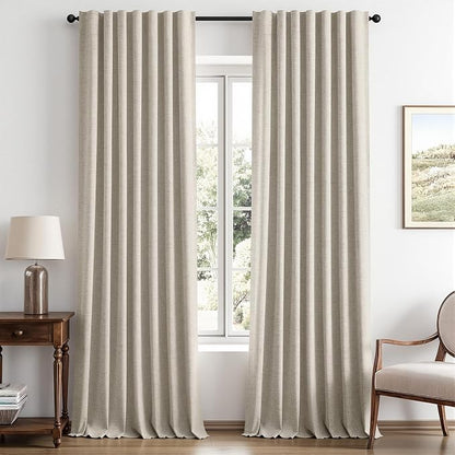 MIULEE 100% Blackout Linen Curtains by MIULEE