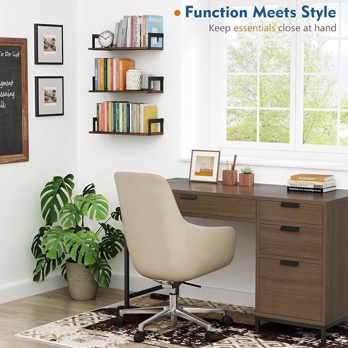 Harwaya Floating Book Shelves for Wall Set of 3, 17 x 8 Inch Deep Wooden Wall - Image 2