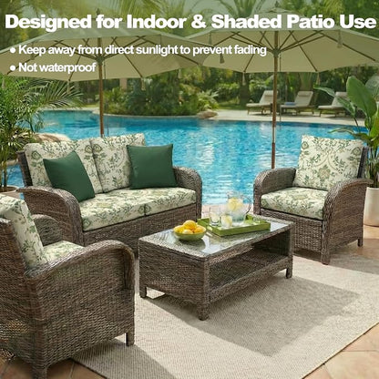 CALBODE 8 Pcs Stretch Outdoor Seat Cushion Covers, Indoor/Outdoor Couch Cover - Image 5