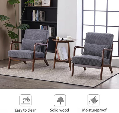 Mid-Century Modern Accent Chair & Coffee Table Set, Vintage Luxury 2-Piece - Image 7