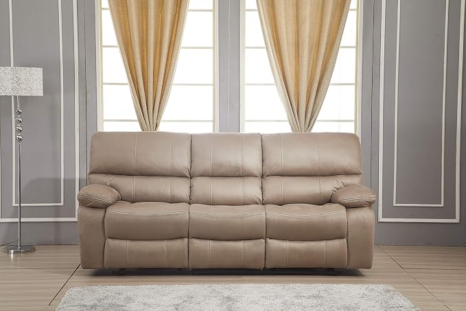 Betsy Furniture Microfiber Reclining Sofa Couch Set Living Room Set 8007 - Image 2