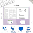 Zzrywuty File Folders with Pockets Letter Size, 25-Pack Paper Folders with Card Slot, Two Pocket Folders for School Students, Businessmen, Home and Office Workers（Purple）