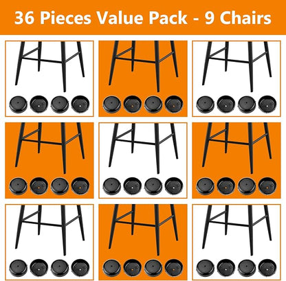 36-Pack Wrought Iron Patio Furniture Feet Caps 1-1/2 inch Round Plastic Outdoor - Image 10
