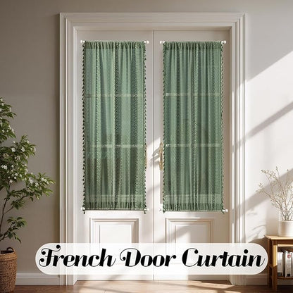 Sutuo Home Olive Green French Door Curtains - Image 2