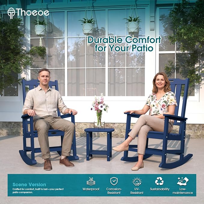 THOEOE Oversized Rocking Chair, Outdoor Rocking Chair - Image 2