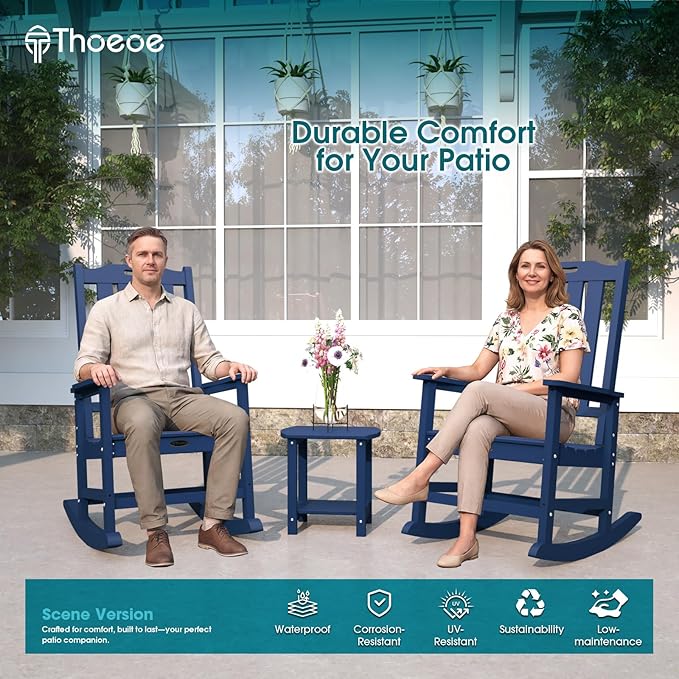 THOEOE Oversized Rocking Chair Set of 8, Outdoor Rocking Chair - Image 2